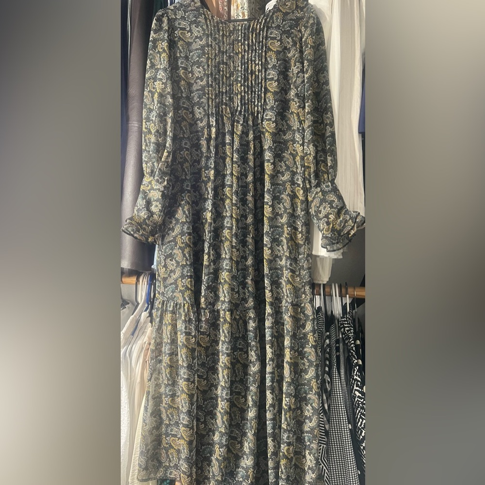 Topshop Black and Green Maxi Dress